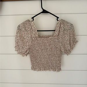 Floral Smocked Crop Top s/m